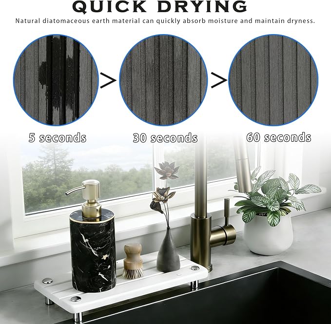 2PCS Instant Dry Sink Caddy for Bathroom Counter, Durable Kitchen Sink Organizer - Image 2