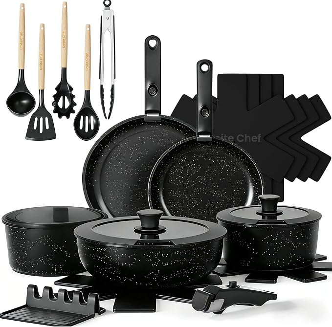 Umite Chef 21Pcs Pots and Pans Set Non Stick, Nonstick Cookware Sets Detachable by UmiteChef