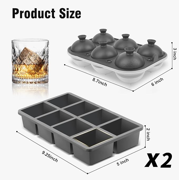 Samuelworld Premium Ice Tray Combo, Large Ice Sphere Maker & New Upgraded Ice - Image 2