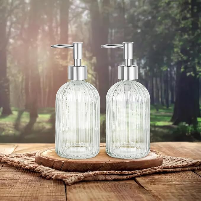 Glass Soap Dispenser with Plastic Pump, Hand Soap Dispenser - Image 4