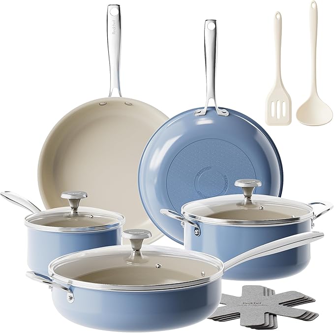 Redchef Ceramic Nonstick Cookware Set, Induction Cookware by Redchef
