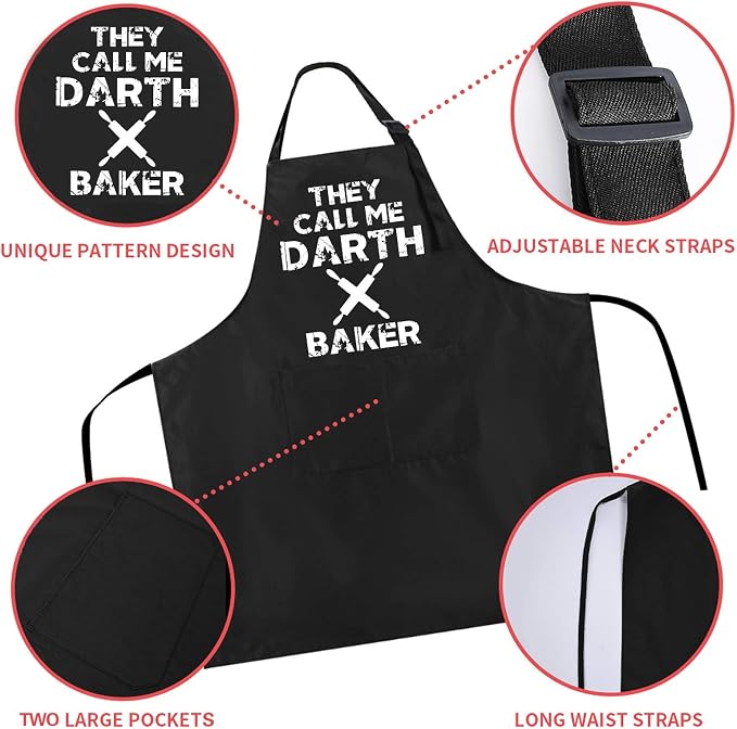 Rosoz Funny BBQ Black Chef Aprons - Image 3