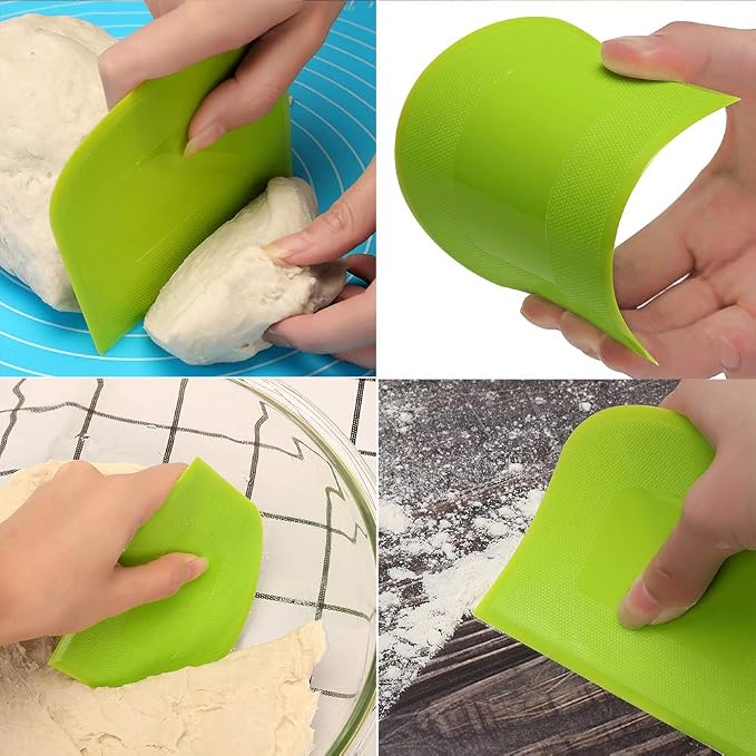 Suanyok Bench Scraper-Stainless Steel Dough Scraper and Flexible Plastic Bowl - Image 6