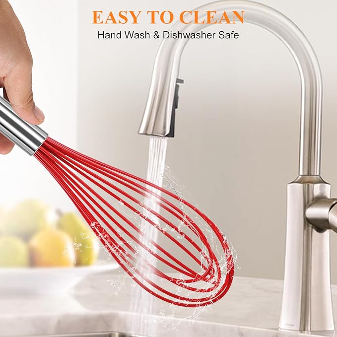 NileHome Whisk Commercial Stainless Steel wisk & Silicone Non-Stick Coated - Image 4