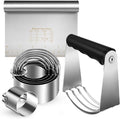 Stainless Steel Biscuit Cutter Set, Pastry Scraper and Dough Blender, Sturdy & by ARTOSHIN