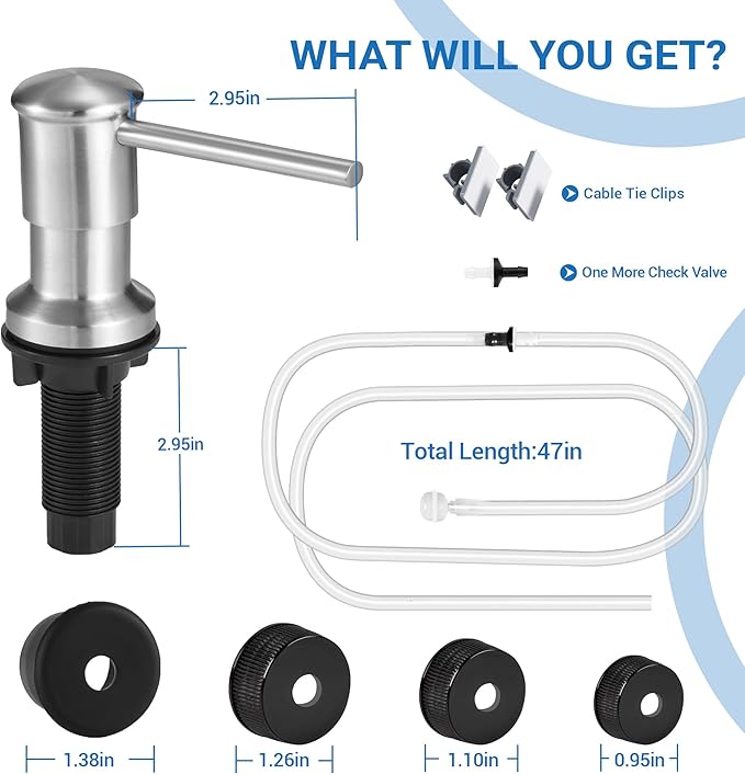 Yofidra Soap Dispenser for Kitchen Sink: Built in Sink Soap Dispenser Pump - Image 7