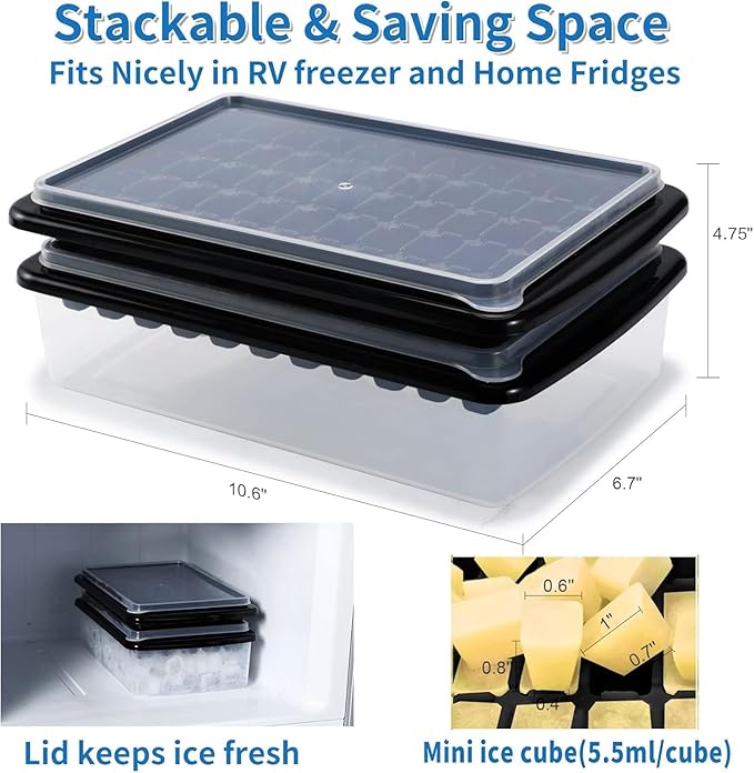 Ice Cube Tray with Lid And Bin for Freezer - Image 7