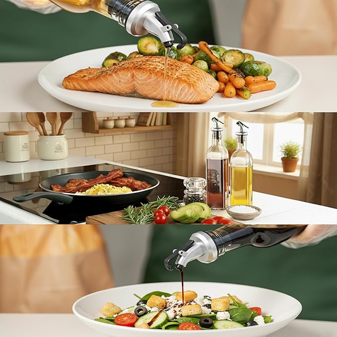 WERTIOO Olive Oil Dispenser Bottle, 2 Pack 17oz Oil and Vinegar Dispenser Set - Image 7