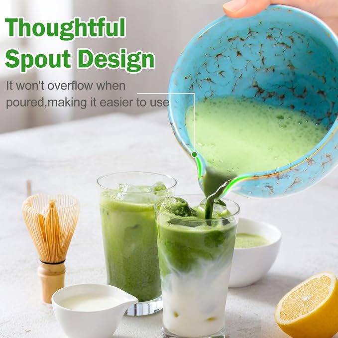Matcha Bowl and Whisk Set, BPA-Free – Multi-Layer Ice-Crackle Ceramic Chawan - Image 5