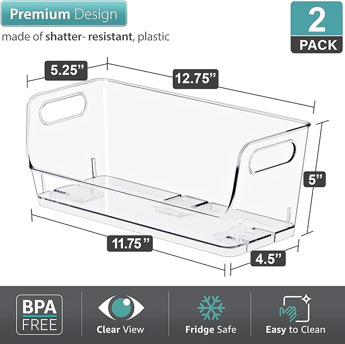Sorbus Stackable Storage Bins Open Front, Pantry Bins - Image 5