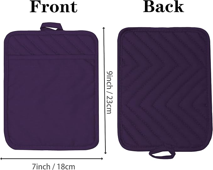Oven Pot Holder with Pocket Cotton Heat Resistant Coaster Potholder Kitchen Hot - Image 2