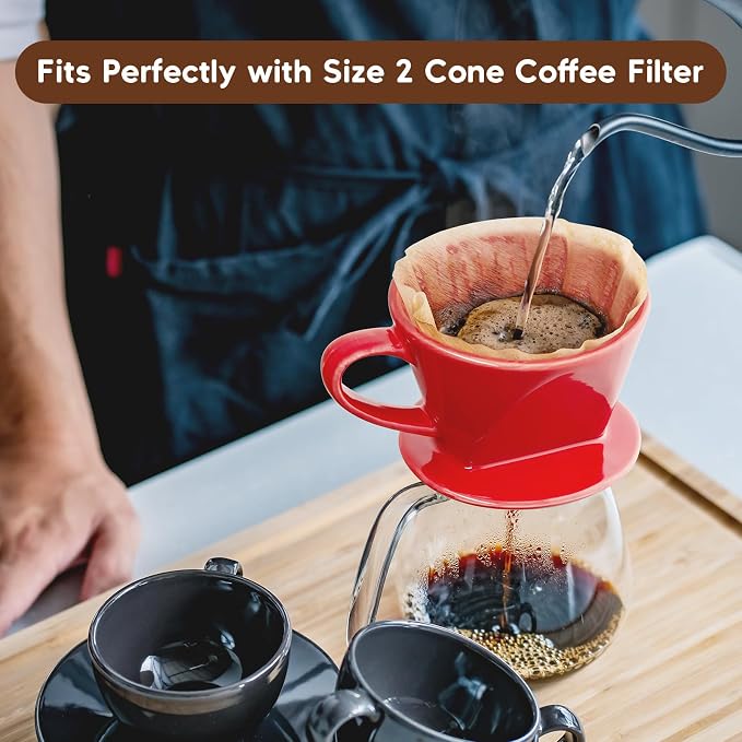 Pour Over Coffee Maker, Ceramic Pour Over Coffee Dripper, Manual Brew Maker - Image 2