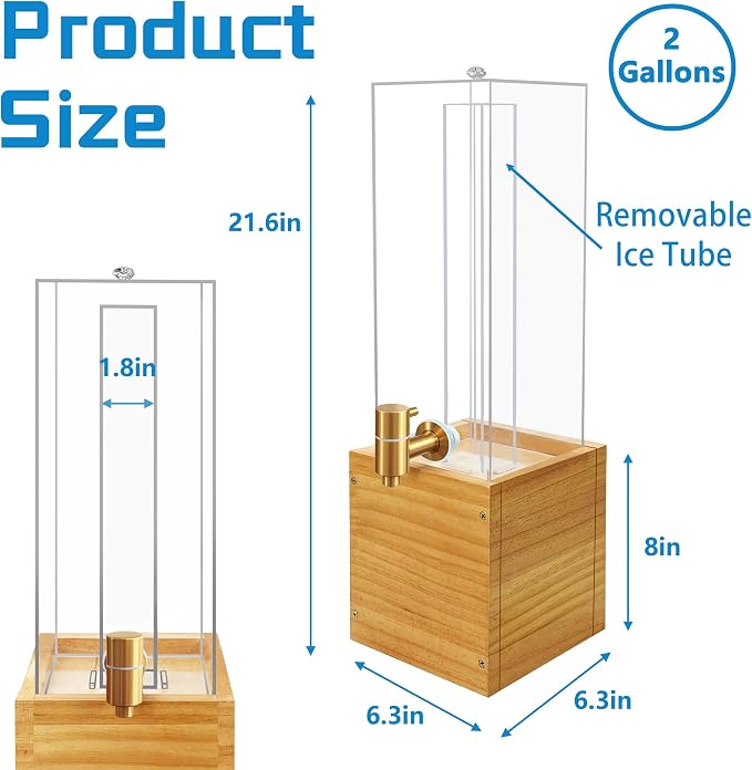 2 Gallon Large Drink Dispenser, Drink Dispenser - Image 3