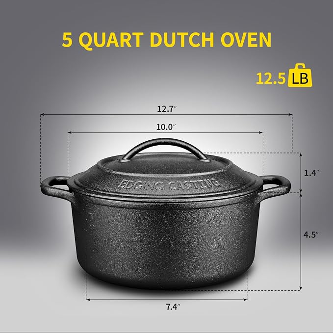 Pre-Seasoned Cast Iron Dutch Oven Pot - Image 6