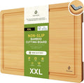 Extra Large Charcuterie Bamboo Board Non Slip Feet Over Sink Wooden Cutting by Socisen