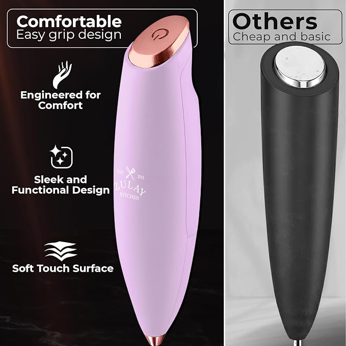 Zulay Kitchen Patented Tornado Triple Whisk Milk Frother - Image 4