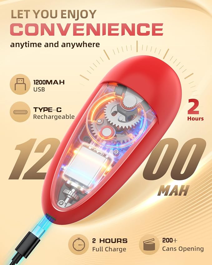 One Touch Rechargeable Can Opener Fits All Can Sizes - Image 2