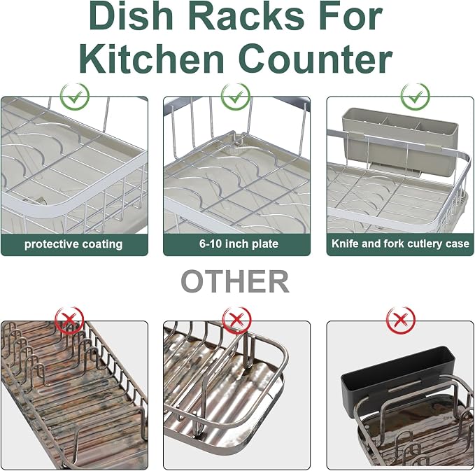 LIYI Drying Rack Tableware, Stainless Steel Drying Rack, 304 Stainless Steel - Image 5