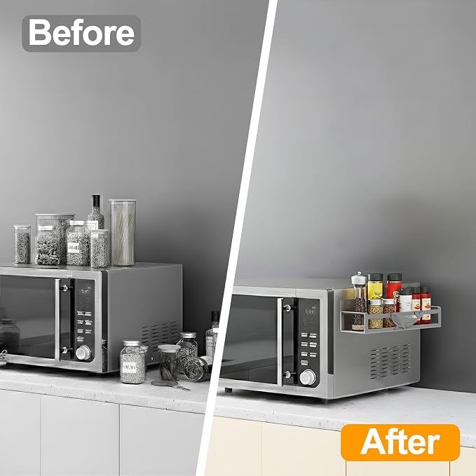 Magnetic Spice Rack for Refrigerator, 4 Pack Metal Magnetic Shelf Organizer for - Image 6