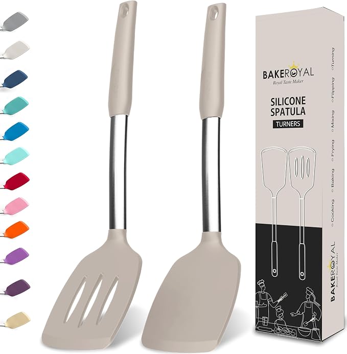 BakeRoyal Silicone Spatula Set by BAKEROYAL