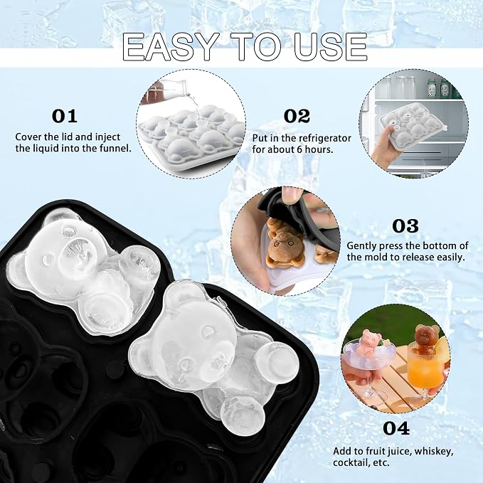 3D Bear Ice Cube Mold, Large Ice Cube Tray - Image 4
