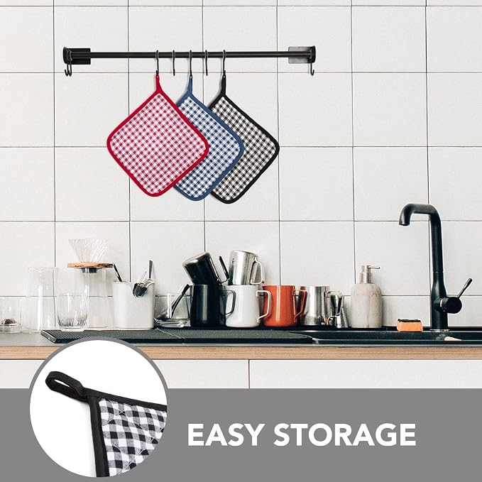 Joyhalo 4 Pack Pot Holders for Kitchen, Cotton Oven Holder - Image 6