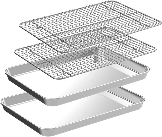 CEKEE 4 PCs Small Baking Sheet by CEKEEBakingEasilyHappily