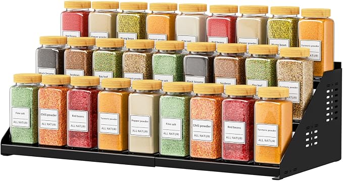 RCHYFEED Spice Rack Organizer for Cabinet, 3 Tier Spice Rack Expandable by RCHYFEED