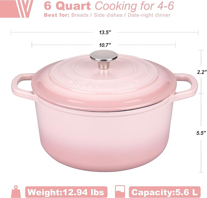 VORRINGARD Enameled Cast Iron Dutch Oven Pot - Image 2