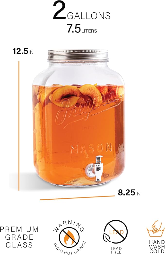 2 GALLON Glass Drink Dispensers - Image 5