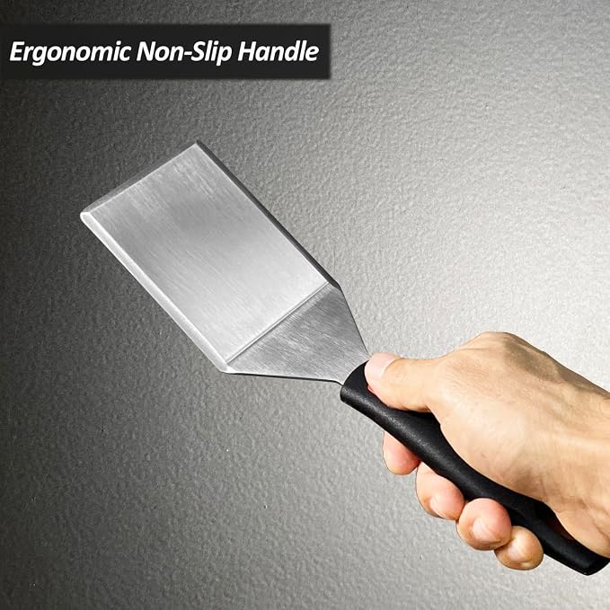 Small Spatula for Cast Iron Skillets, Full Tang silicone Handle, Heat Resistant - Image 8