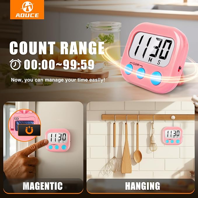 6 Pack Kitchen Timers Loud Ring Digital Timers - Image 3