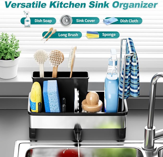 Ewaiira Stainless Steel Sink Caddy, Sponge Holder - Image 3