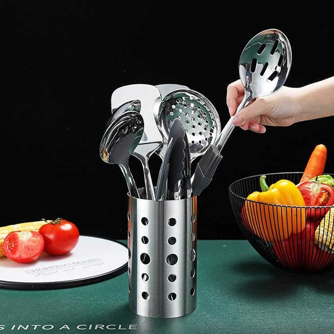 Stainless Steel Cooking Utensils Set, Berglander 13 Pieces Kitchen Utensils Set - Image 3