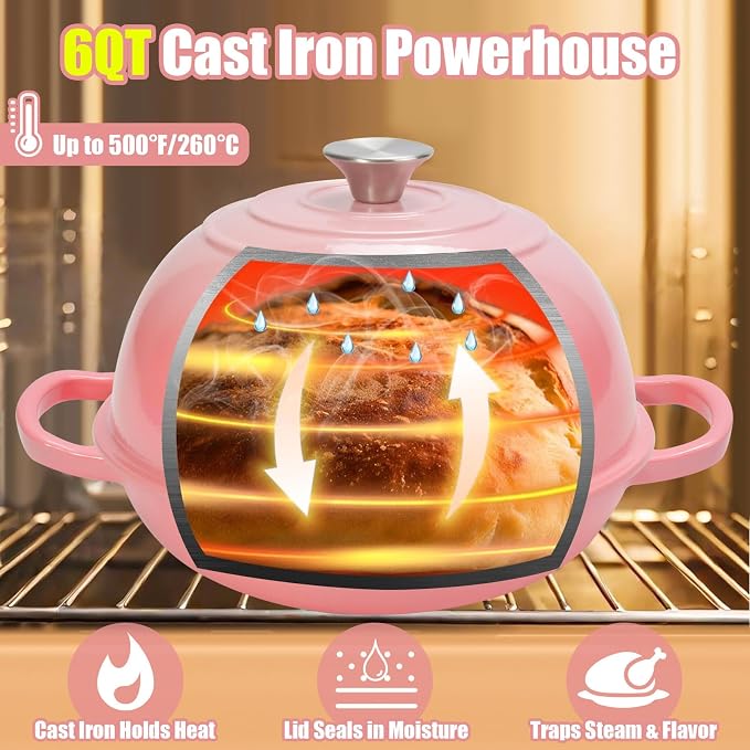 6QT Enameled Cast Iron Dutch Oven - Image 5