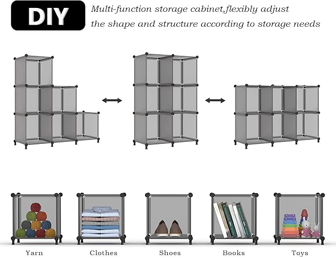 AWTATOS Cube Storage Organizer, Storage Cubes Shelves Bookshelf, 6 Cube Closet - Image 6