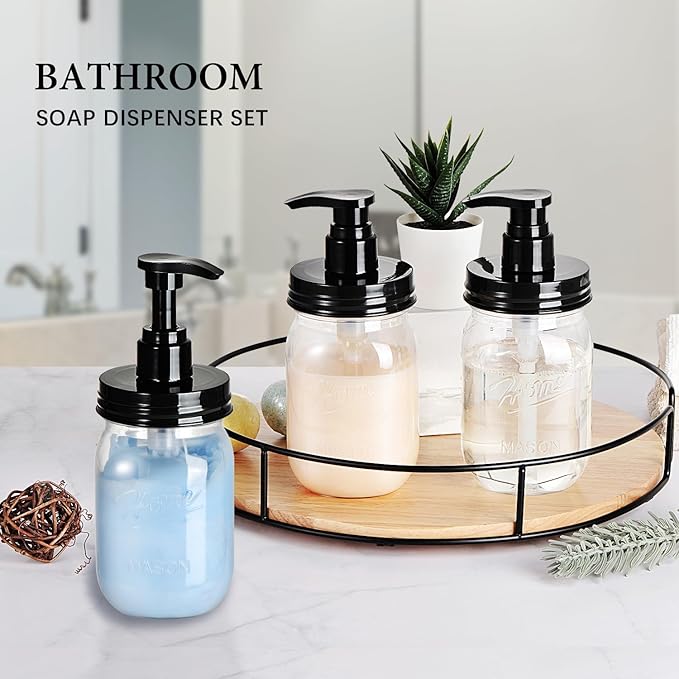 Amolliar Plastic Mason Jar Soap Dispenser - Image 4