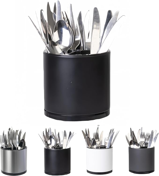 LIBODOUR Silverware Organizer Kitchen Utensil Holder 360°Rotating by ModernandFarmhouseUtensilHolder