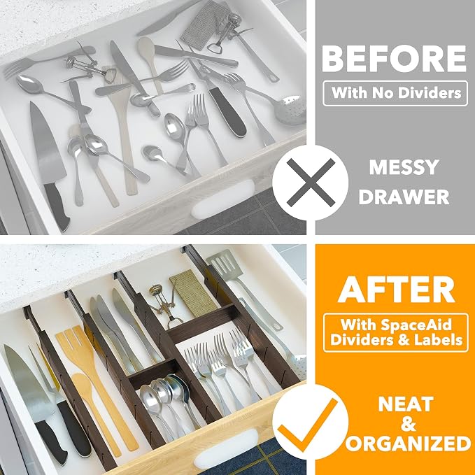 SpaceAid Bamboo Drawer Dividers - Image 2