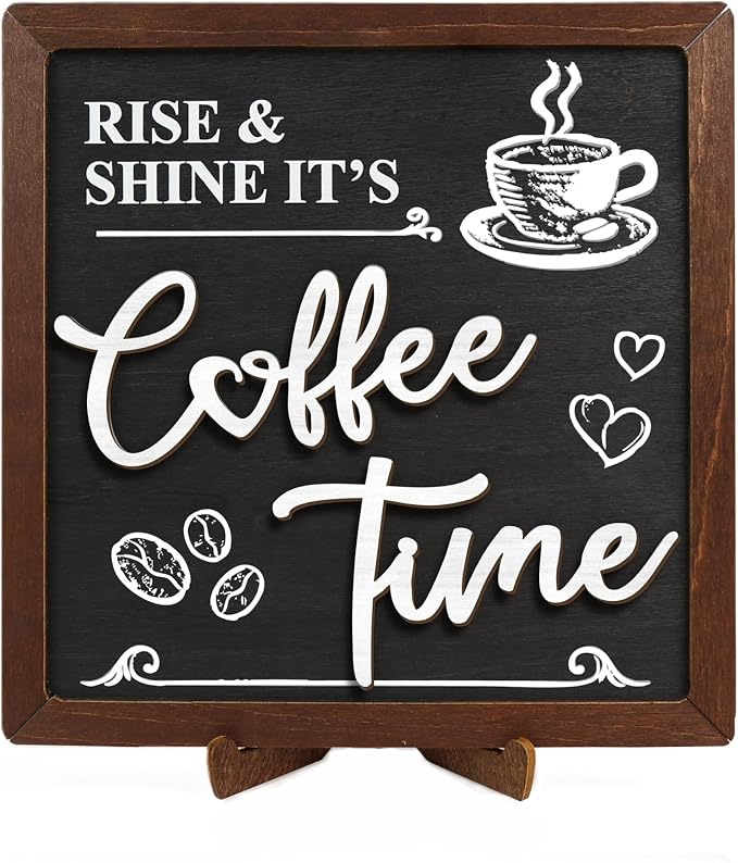 Woodamore Vintage Coffee Signs For Coffee Station Decorations by Woodamore
