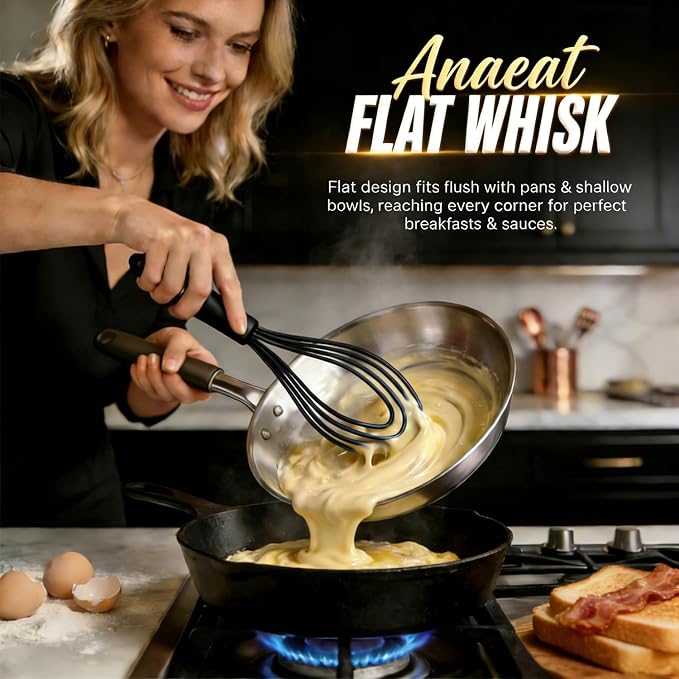 Anaeat Silicone Kitchen Whisk Set of 4, Egg Beater Milk ​Blender - Image 4