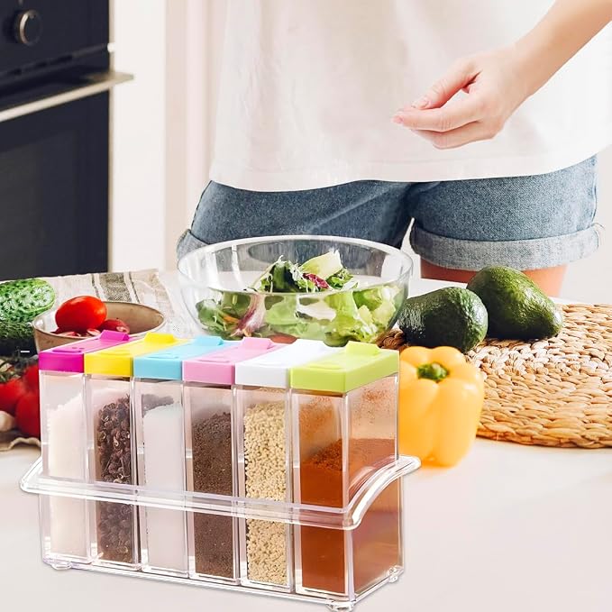 12 PCS Colorful Spice Shaker Jars, Salt and Pepper Shakers Set, Seasoning - Image 7