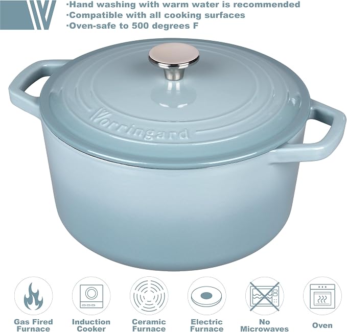 VORRINGARD Enameled Cast Iron Dutch Oven Pot - Image 3