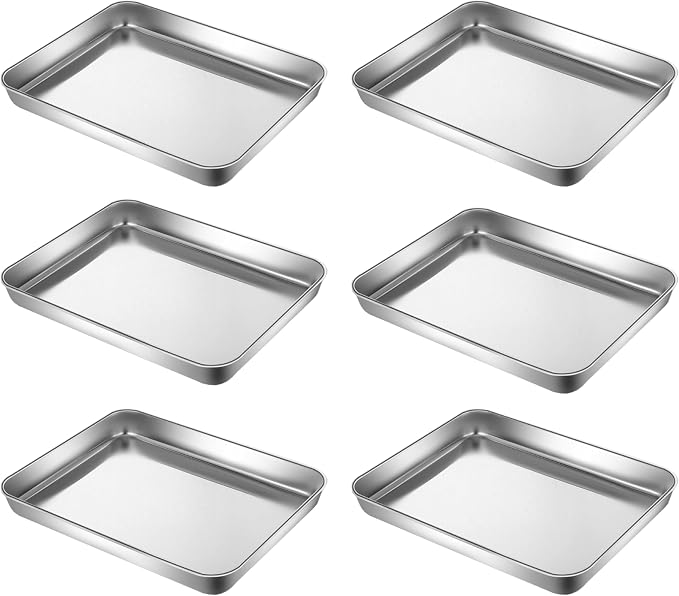 Small Cookie Baking Sheet Pans Stainless Steel 304 Little Tiny Serving Tray by YourReliableKitchenPartner