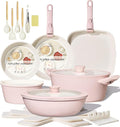 BECIGAR 23pcs Ceramic Pots and Pans Set, Nonstick Detachable Handle Cookware by BecigarCookware
