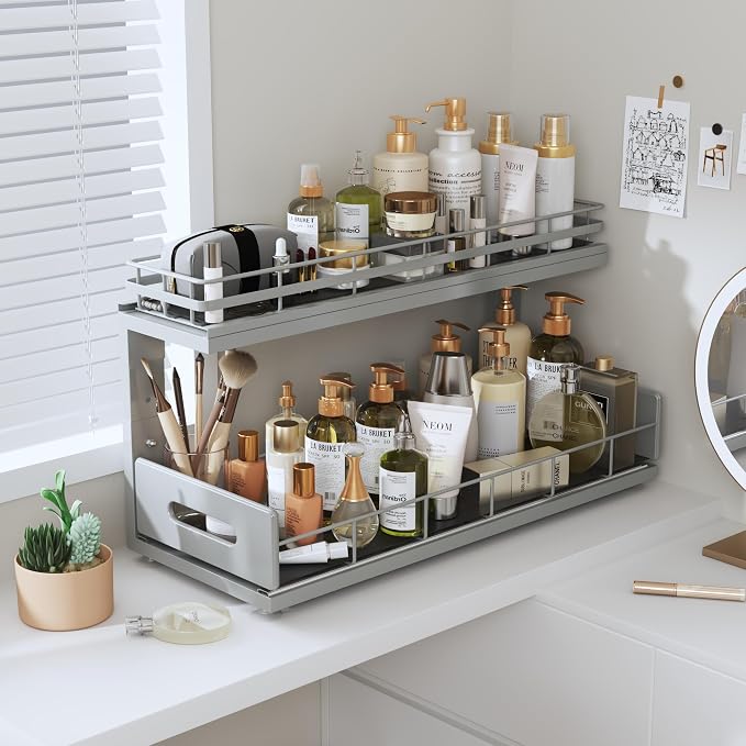 Under Sink Organizer Upgrade To Professional Rails, 2-Tier Dual Pull Out - Image 9