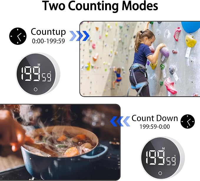 Digital Kitchen Timers, Visual timers Magnetic Countdown Countup Timer Large - Image 7