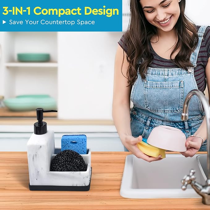 Dish Soap Dispenser with Sponge Holder - Image 3