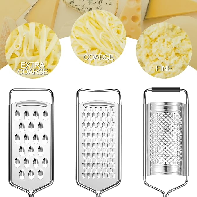 Cheese Grater, Sopito 3 Packs Stainless Steel Lemon Zester Grater - Image 3