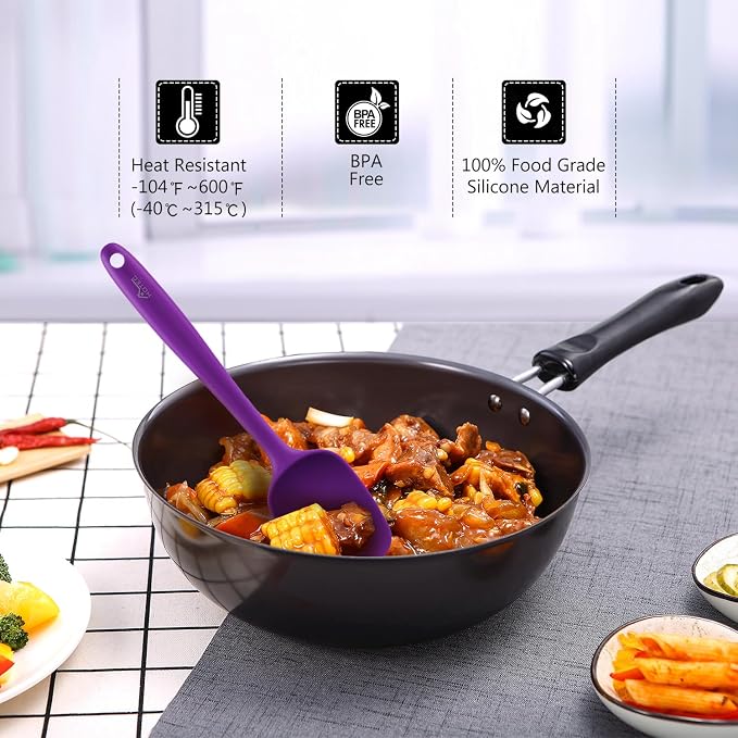 HOTEC 600℉ Heat Resistant BPA-Free Silicone Rubber Spatula Set - Image 4
